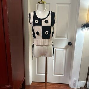 Industry Black and White Knit Top